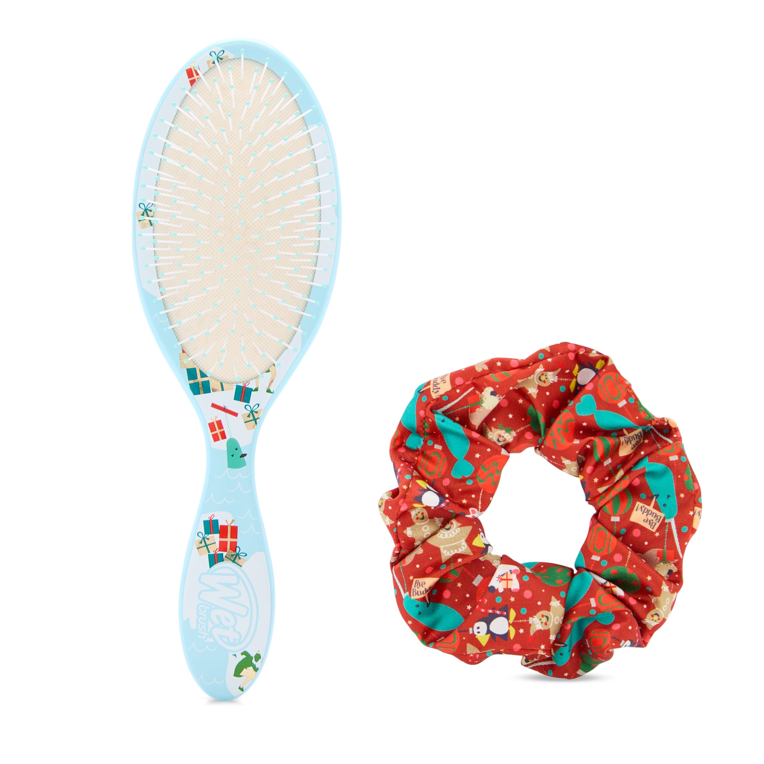 Wet Brush Original Detangler Elf Kit product display shows all-hair-types suitability.