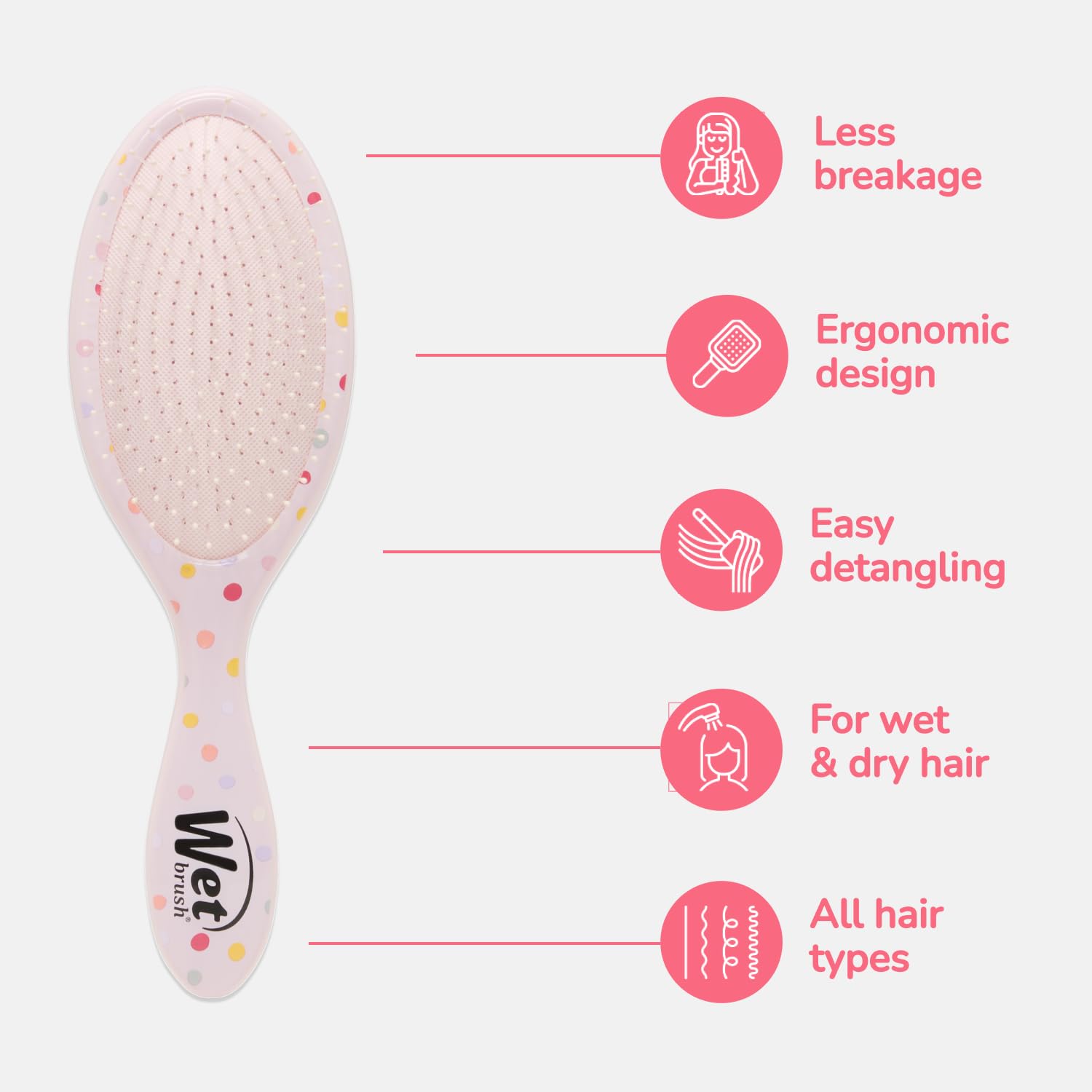 Wet Brush Minnie Mouse packaging shows iconic Disney styling and detangler claims.
