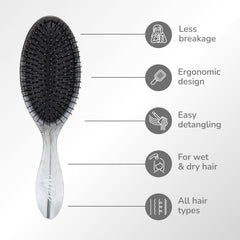 Wet Brush Original Detangler painless bristles action on tangled hair