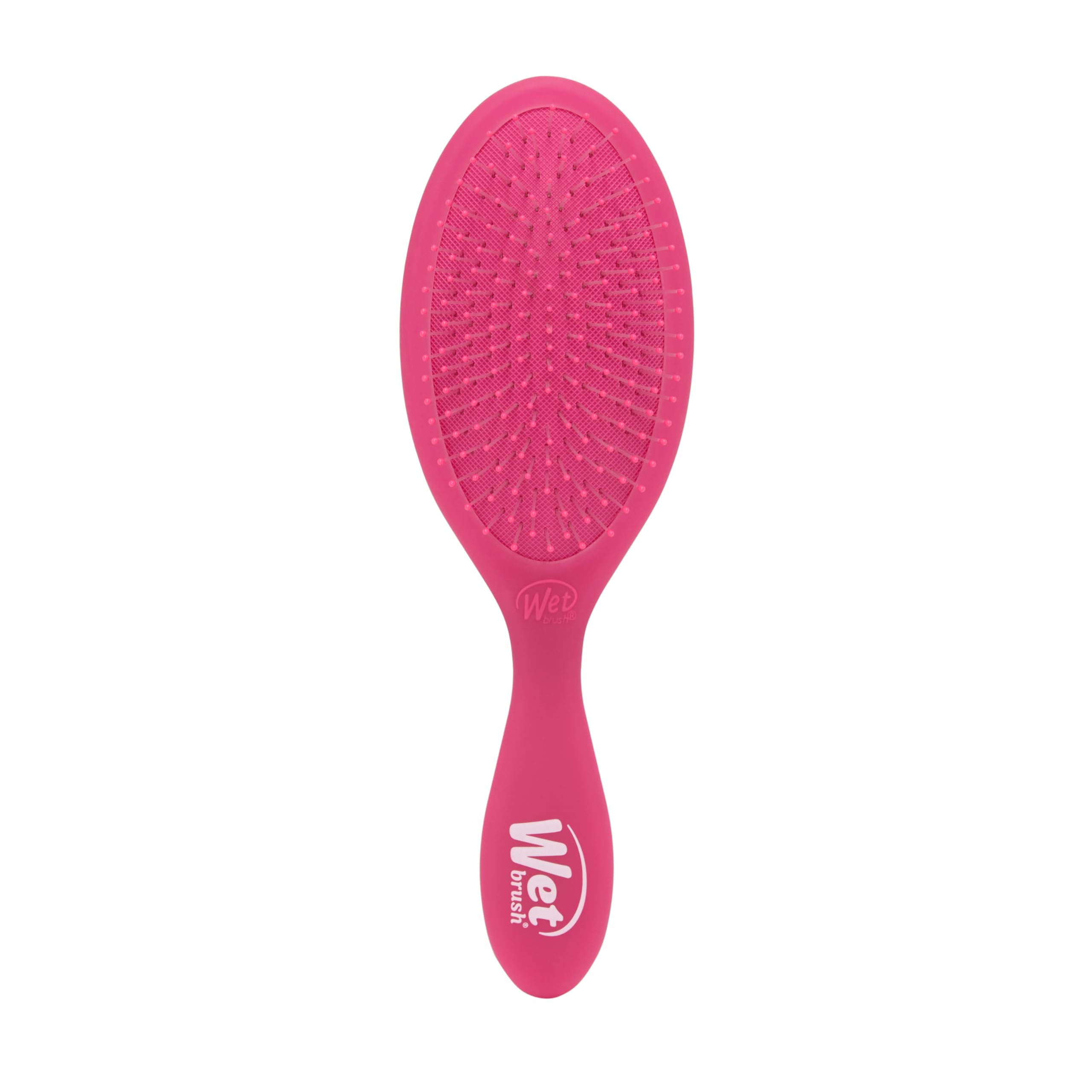 Wet Brush Original Detangler Pink Frost close-up shows ultra-soft bristles for painless detangling.