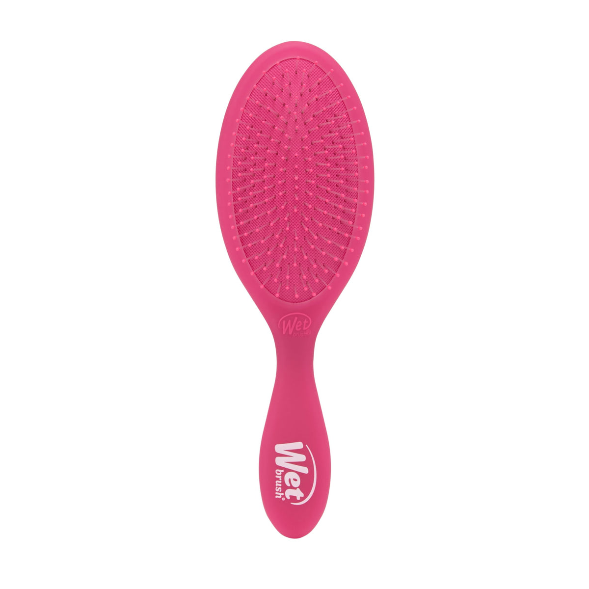 Wet Brush Original Detangler Pink Frost close-up shows ultra-soft bristles for painless detangling.