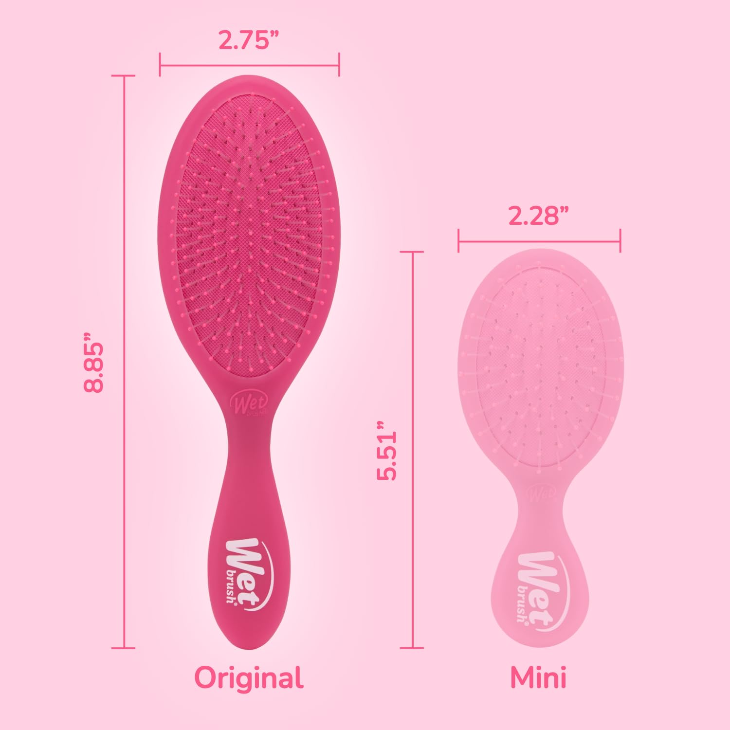 Wet Brush Original Detangler Pink Frost packaging appeals to quality-seeking shoppers.