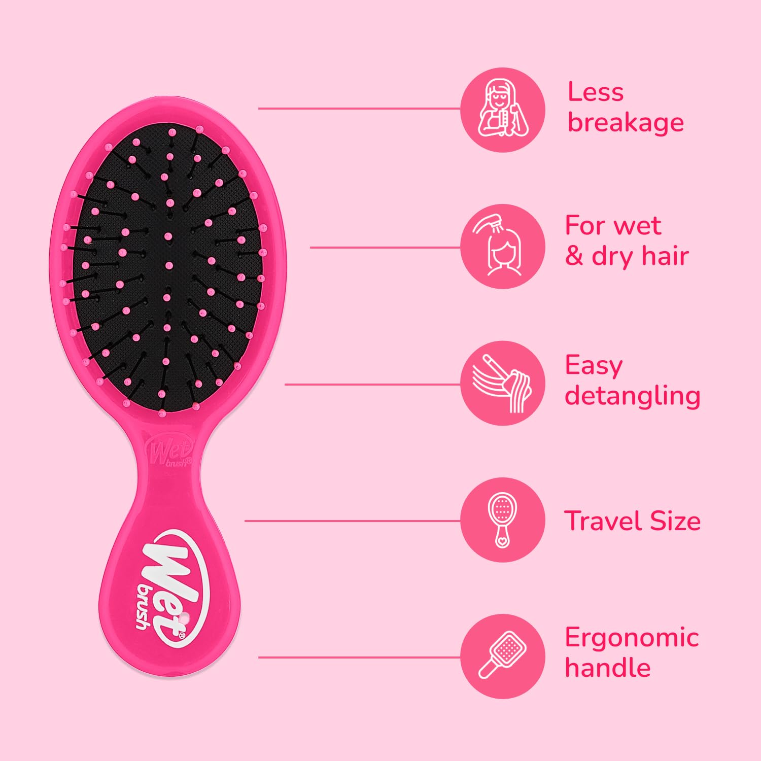 Wet Brush Squirt Detangling Brush blue shot highlighting portable, mini-travel design