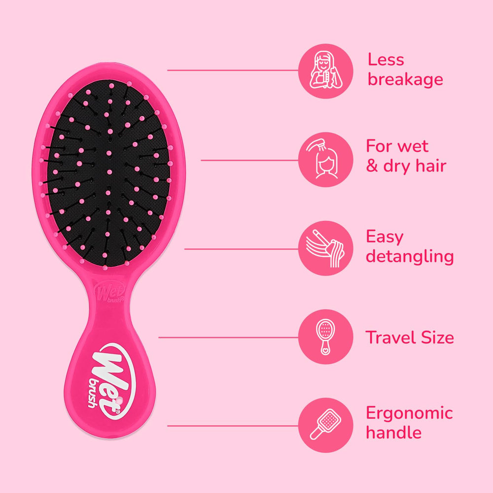 Wet Brush Squirt Detangling Brush blue shot highlighting portable, mini-travel design