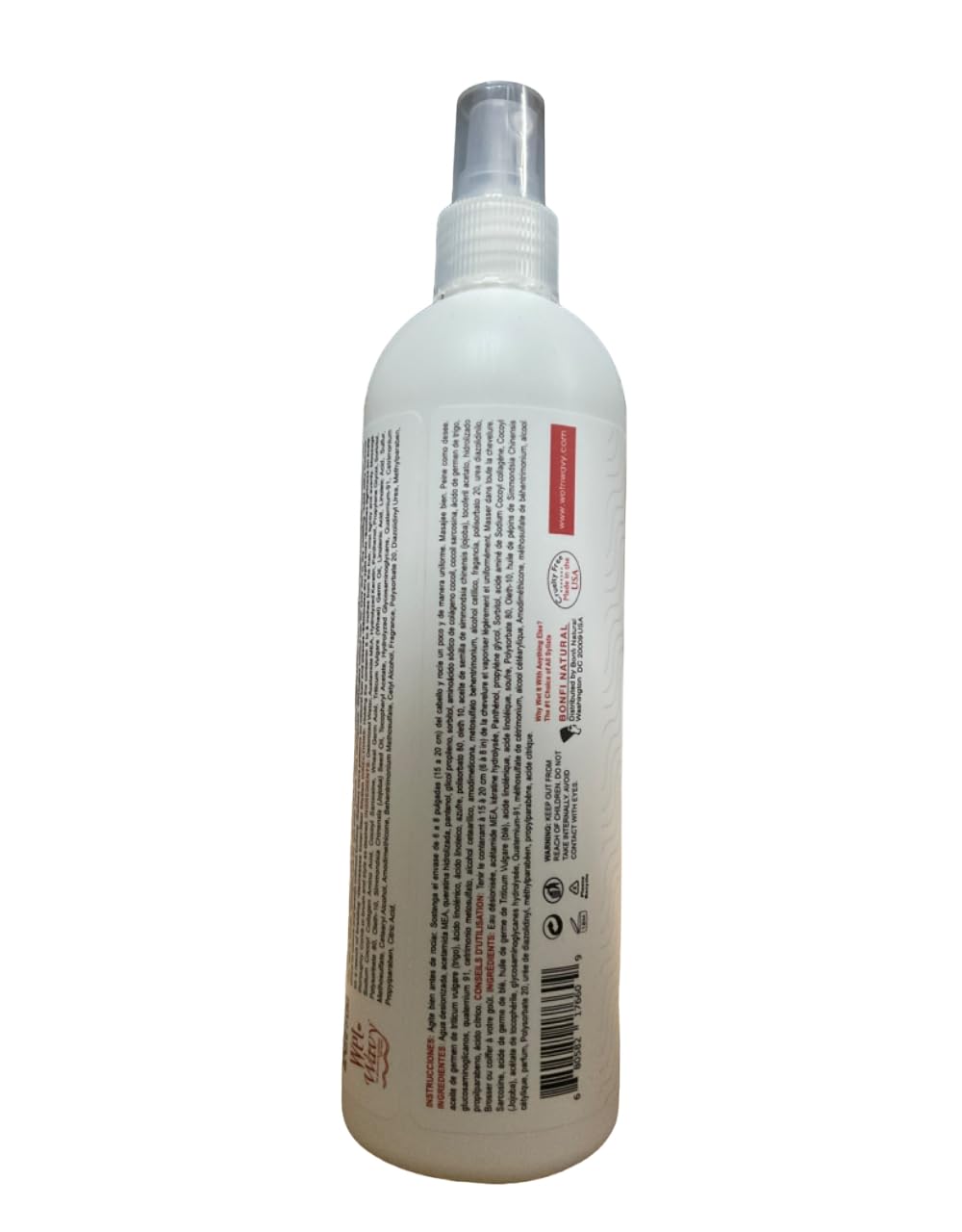 Wet n Wavy vitamin e leave-in application on hair showing shine and tangle-free results