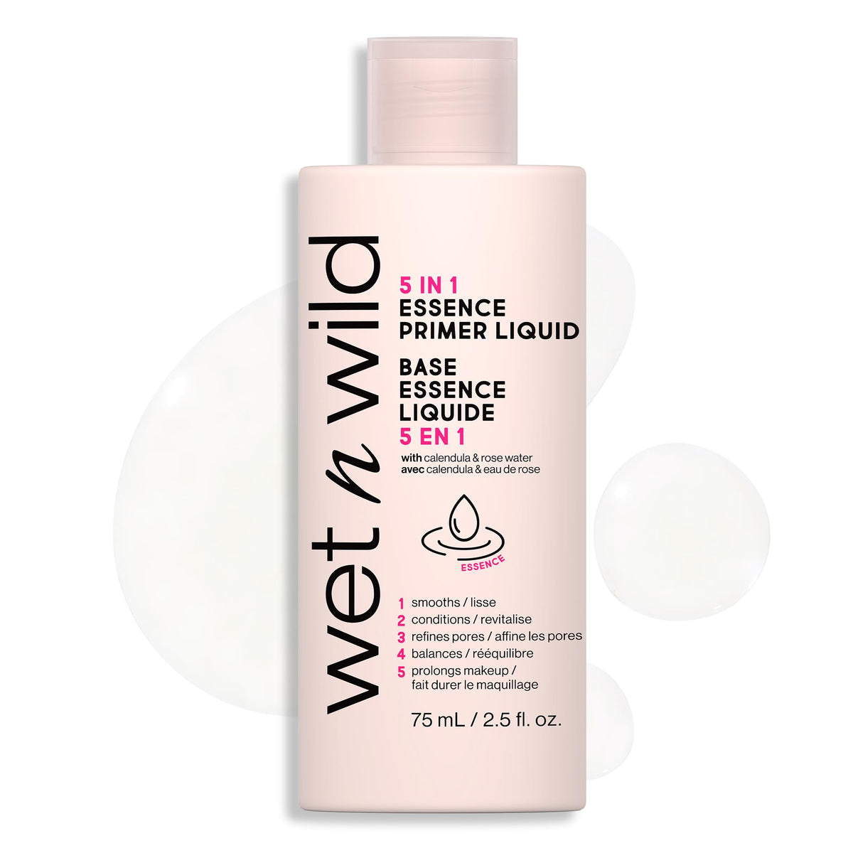 wet n wild 5-in-1 essence primer bottle preps skin for makeup with glow
