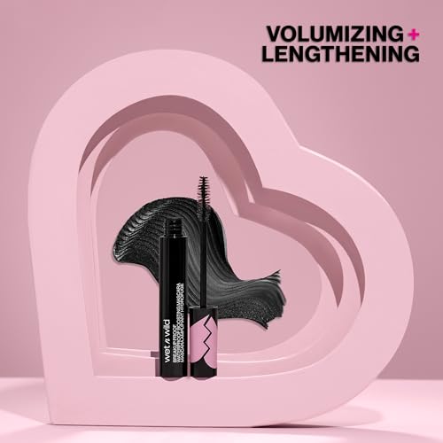 Wet n Wild Breakup Proof Mascara brush application shows root-to-tip color payoff.