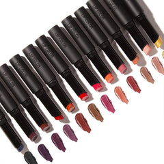 Wet n Wild ipstick Perfect Pout velvet finish close-up shows non-tacky color