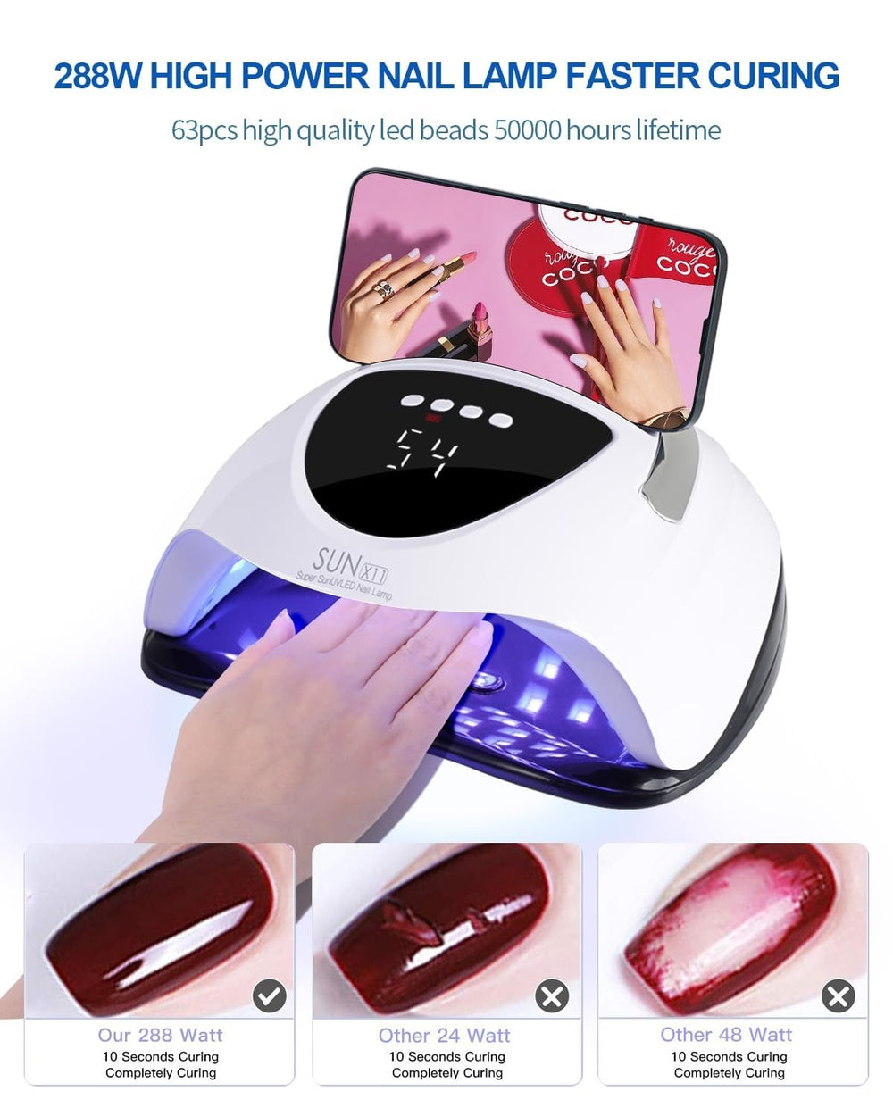 WEVILI 63 LED beads full-coverage cure ensuring even drying