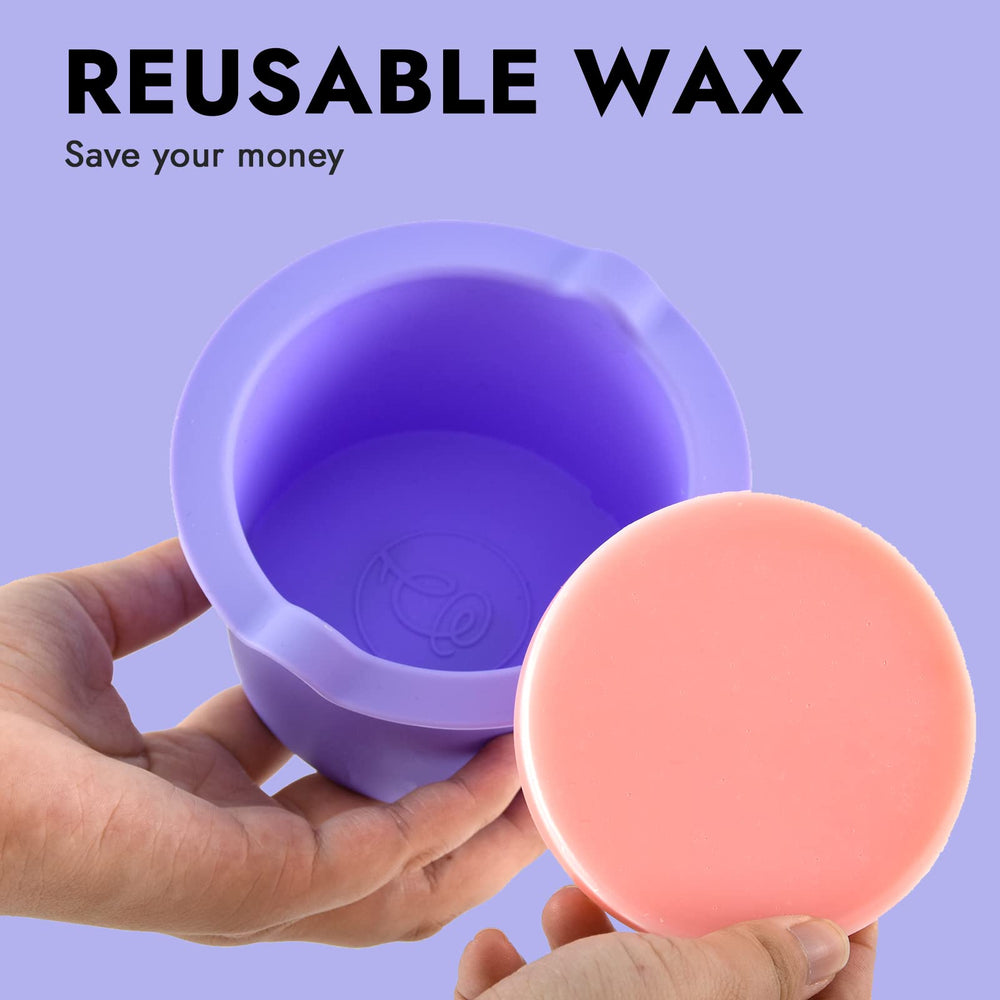 wewax silicone wax bowl being bent to pop out cooled wax for easy cleanup.