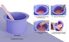 wewax silicone wax bowl inside a warmer highlighting larger heating area for faster melting.