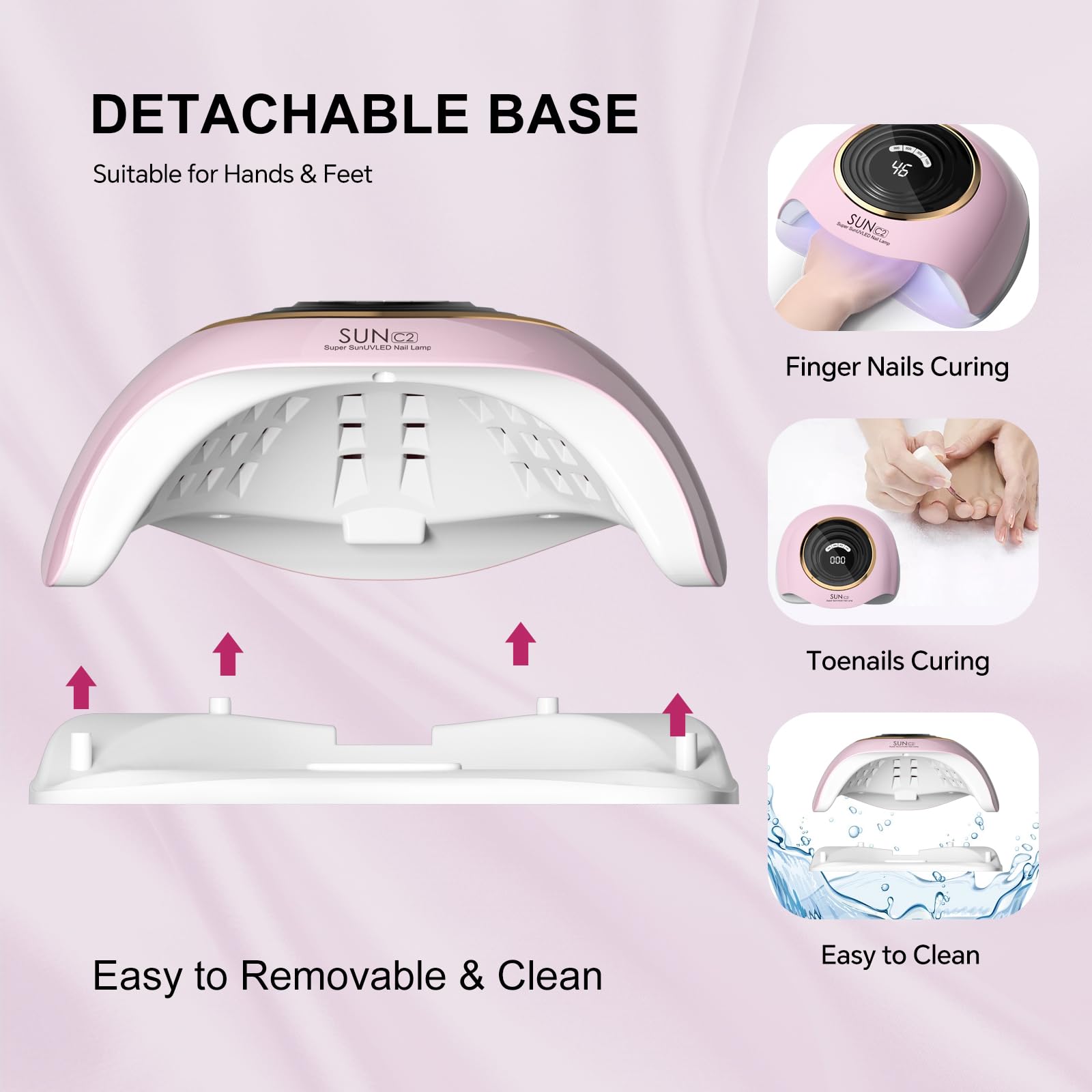 WEVILI pink salon light design highlighting stylish ABS body and durable surface.