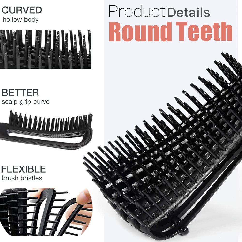 WEXNECOWKZ 9-row styling brush with nylon pins adds volume and control.