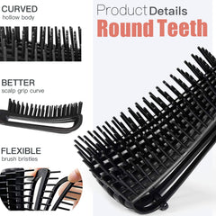 WEXNECOWKZ 9-row styling brush with nylon pins adds volume and control.