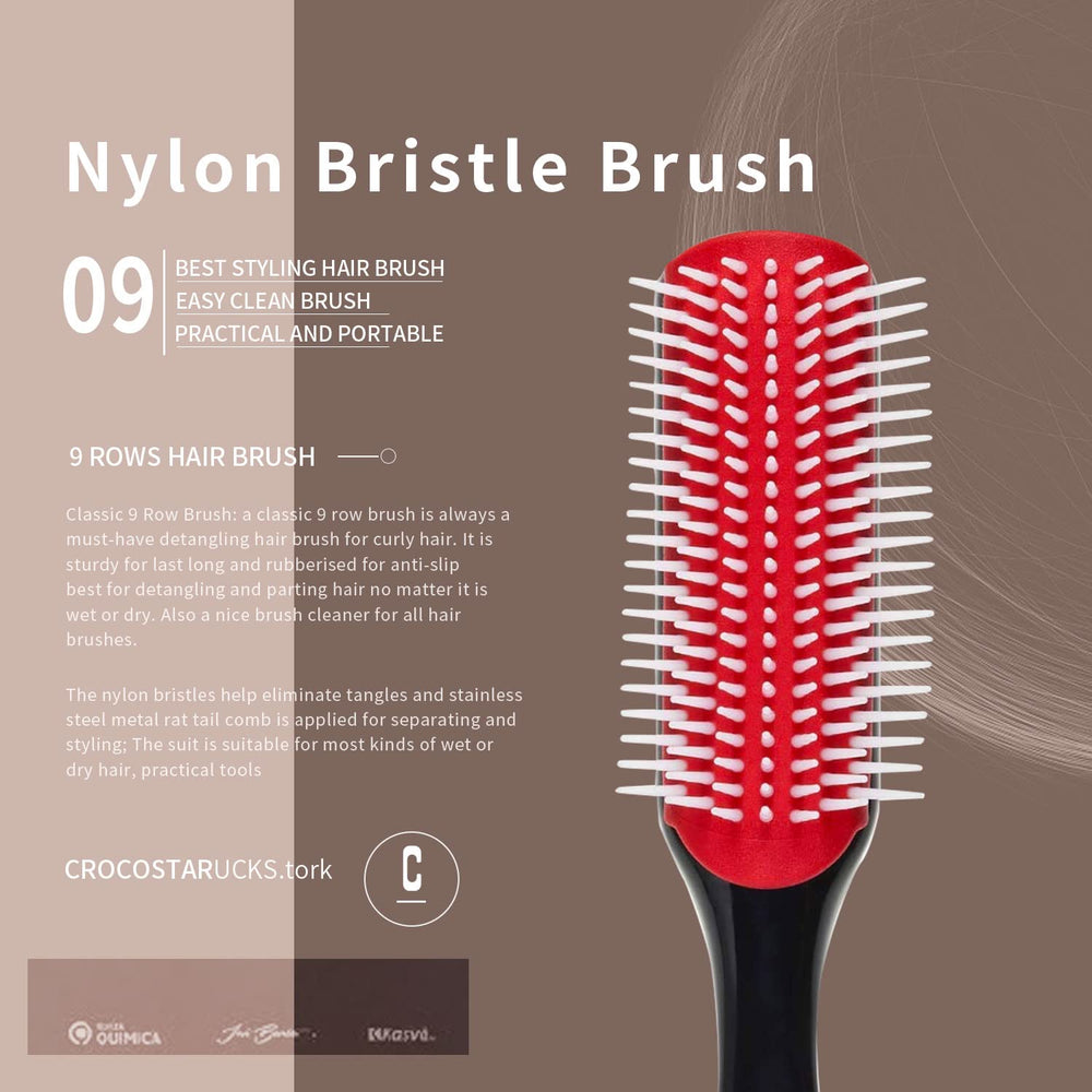 WEXNECOWKZ bristle detangler brush for smoothing and polishing hair.