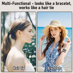 Wgniip boho hair ties ponytail-closeup highlights gentle hold for active days