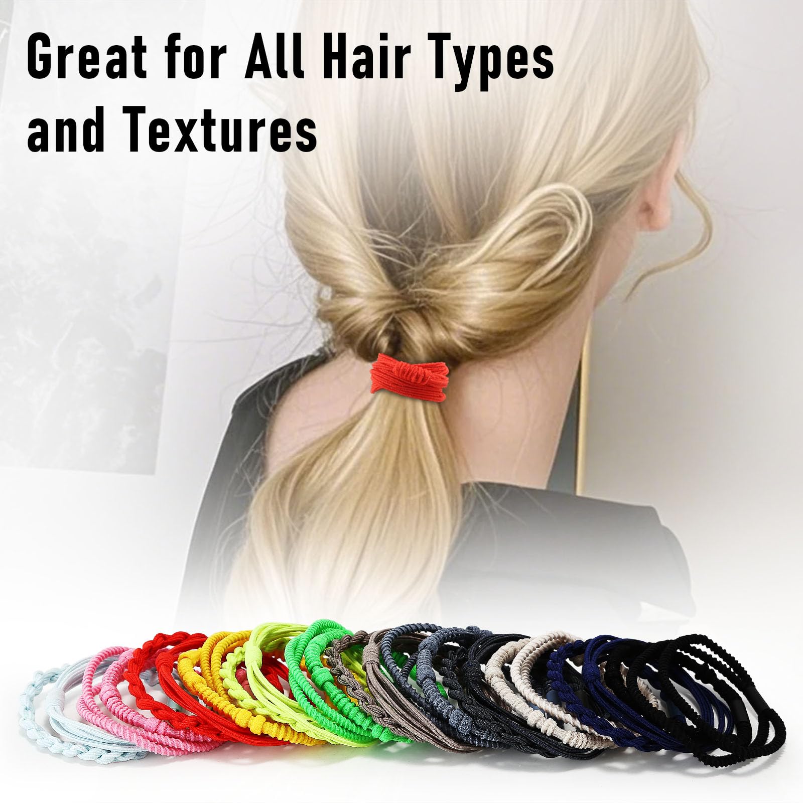 Wgniip boho hair ties soft-nylon-texture emphasizes snag-free removal