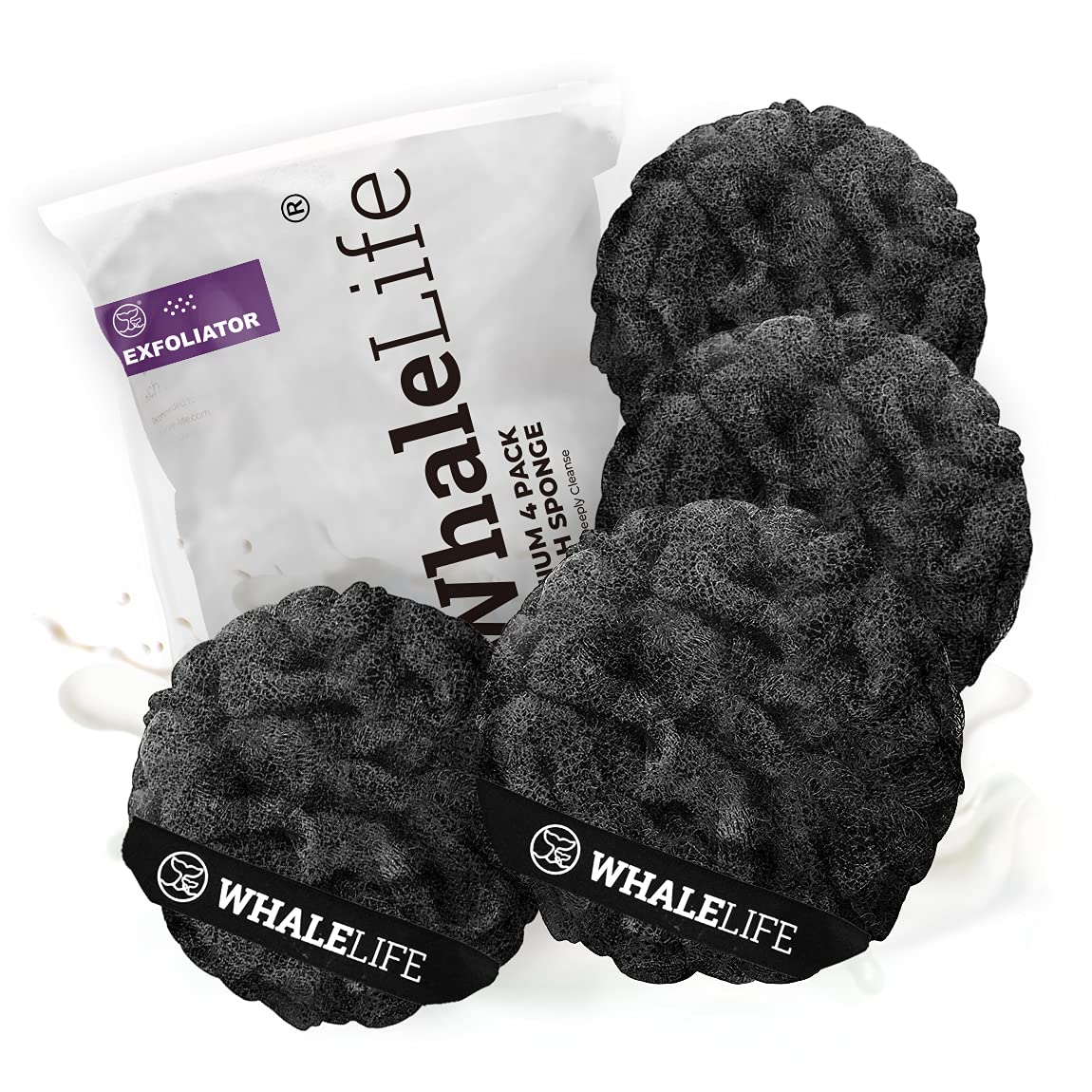 WhaleLife loofah outer-layer closeup showing exfoliating texture for refreshed skin.
