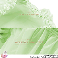 WhaleLife extralarge green shower cap offers quick drying and easy care