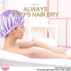 WhaleLife extralarge pink shower cap blocks water while styling