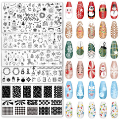 Whaline Christmas nail plate ball pattern for festive manicure designs