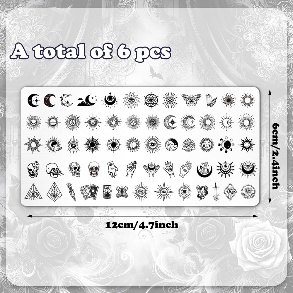 Whaline Gothic Halloween skull nail plate for bold, statement manicure designs.