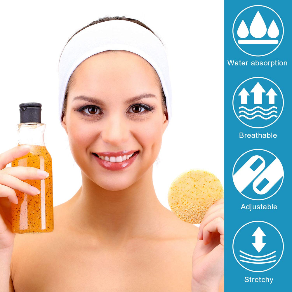Whaline headband in-use image showcases a comfortable spa skincare ritual.