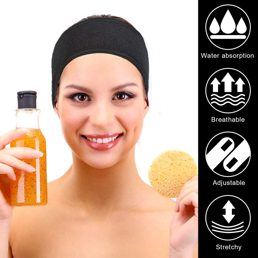 Whaline spa headband washable towel material for repeated spa use