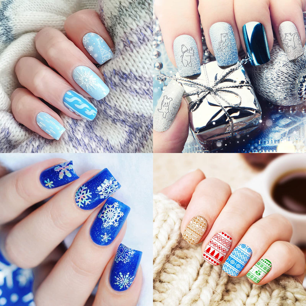 Whaline Hello Winter plate provides elegant script accents for chic nails.
