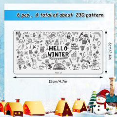 Whaline pine tree plate helps create seasonal nature-inspired nails at home.