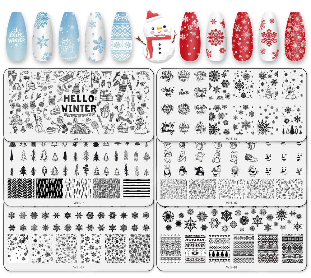 Whaline winter nail art plates snowman for festive manicure ideas.