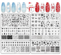 Whaline winter nail art plates snowman for festive manicure ideas.