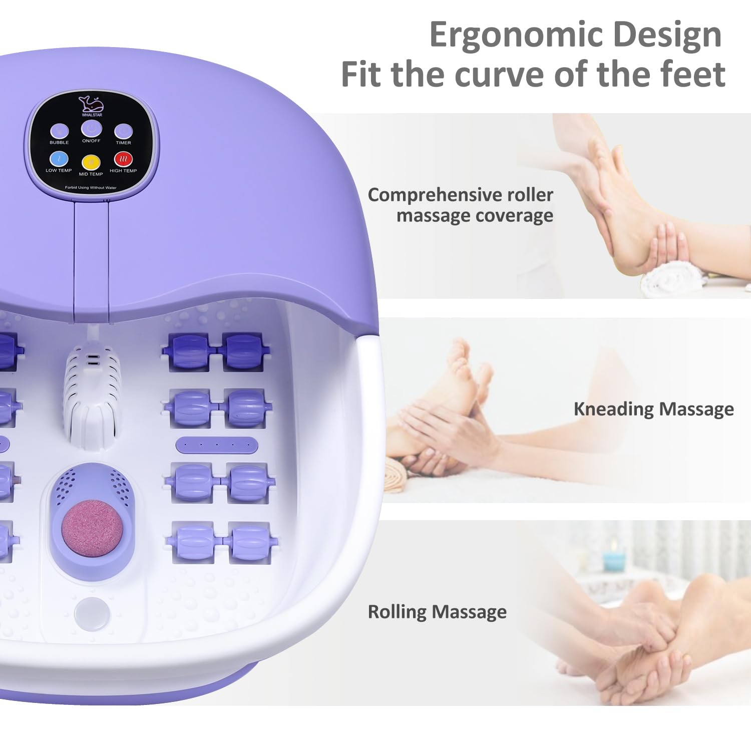 WHALSTAR foot spa with medicine box and pumice stone for care