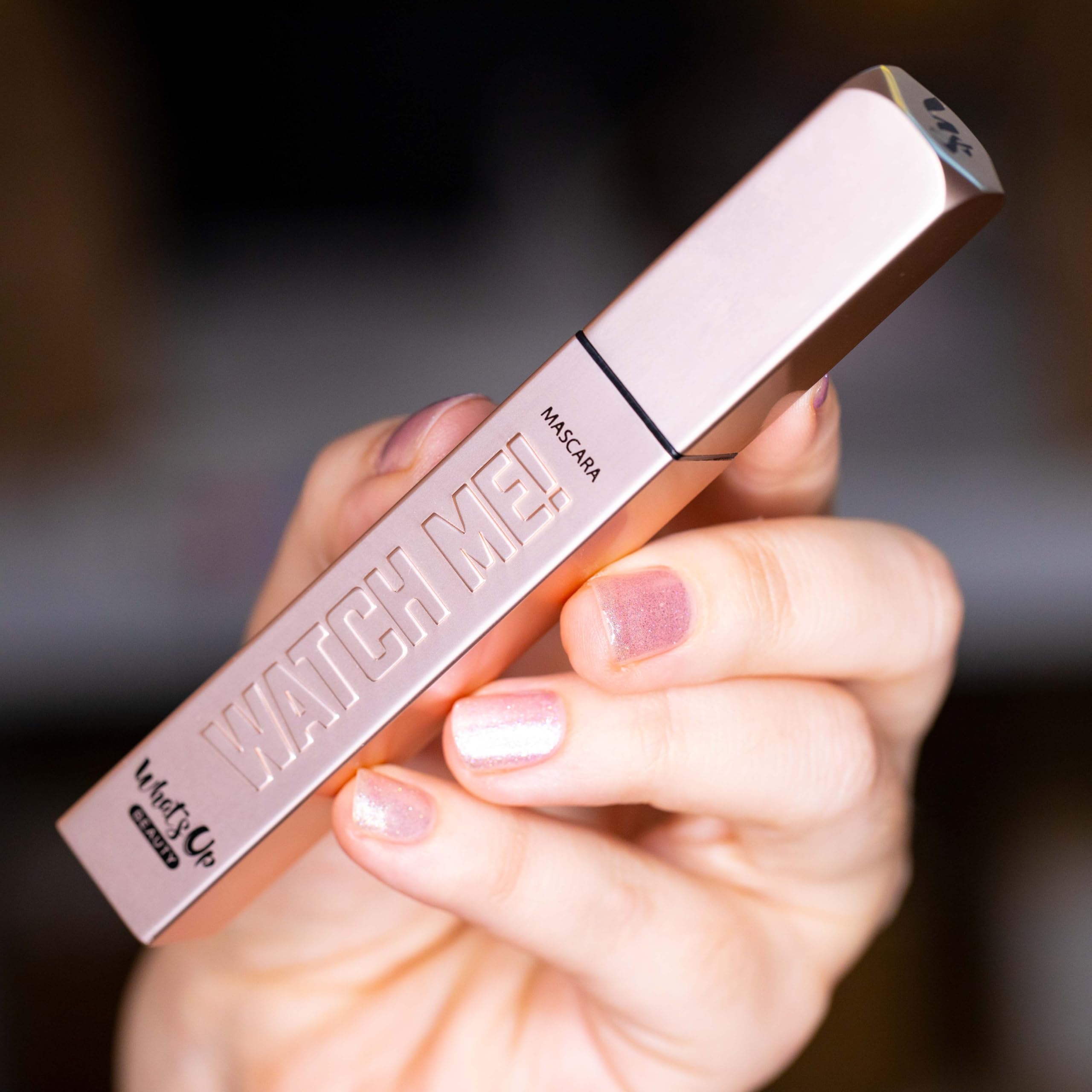 Whats Up Nails Watch Me! mascara tube emphasizes Italian-made craftsmanship and cruelty-free production