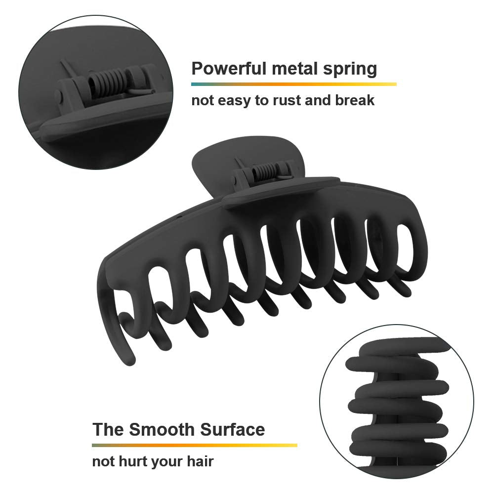 WHAVEL large black hair clip teeth designed for thick hair with strong grip.