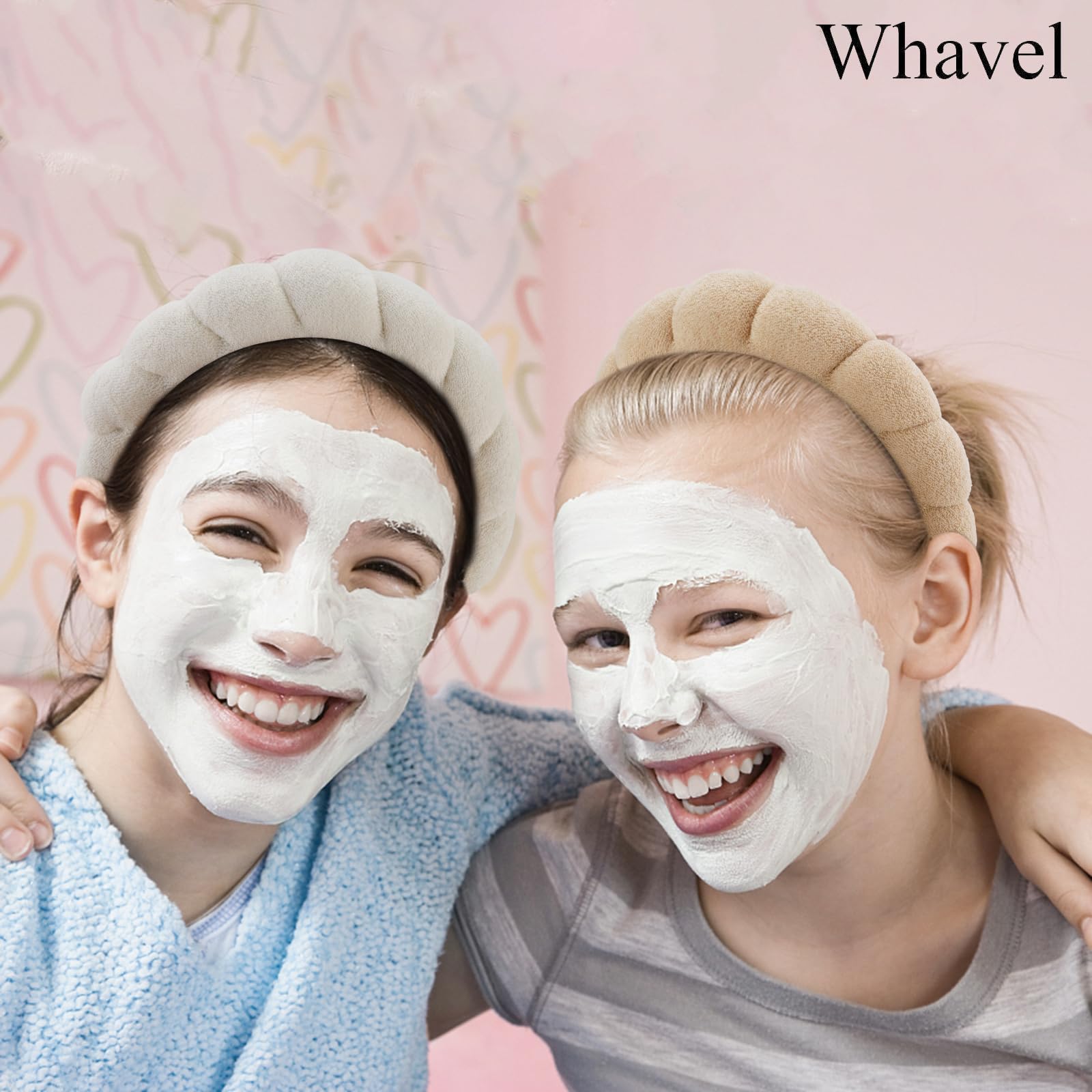 WHAVEL spa headband brown close-up highlights gentle grip for skincare.
