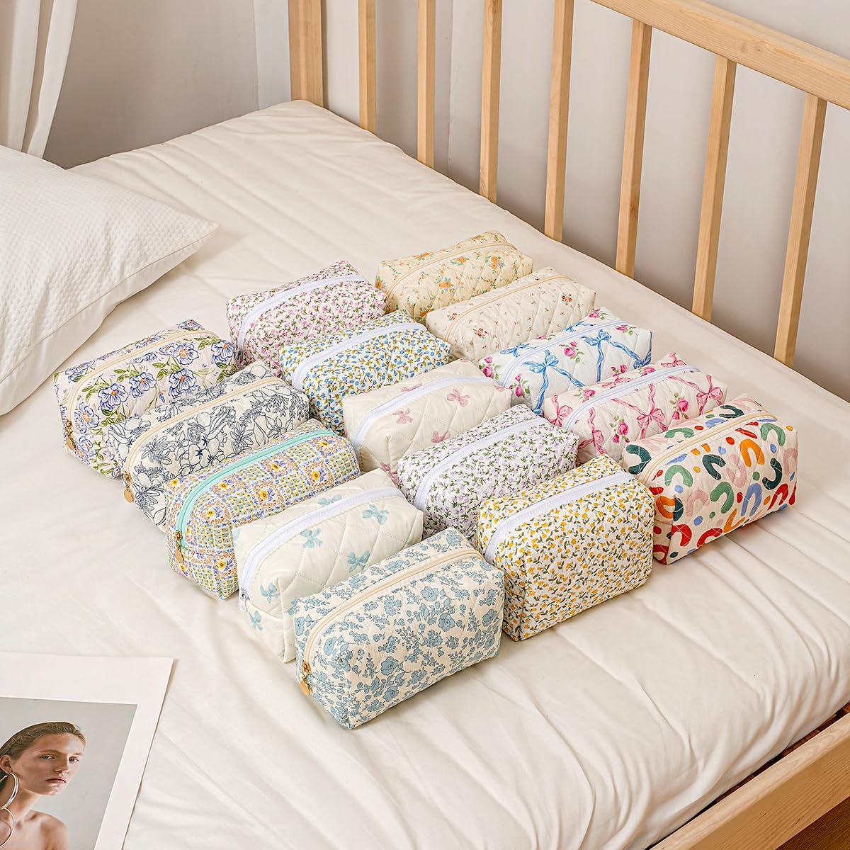 WHHJM compact yet roomy makeup bag holds essentials