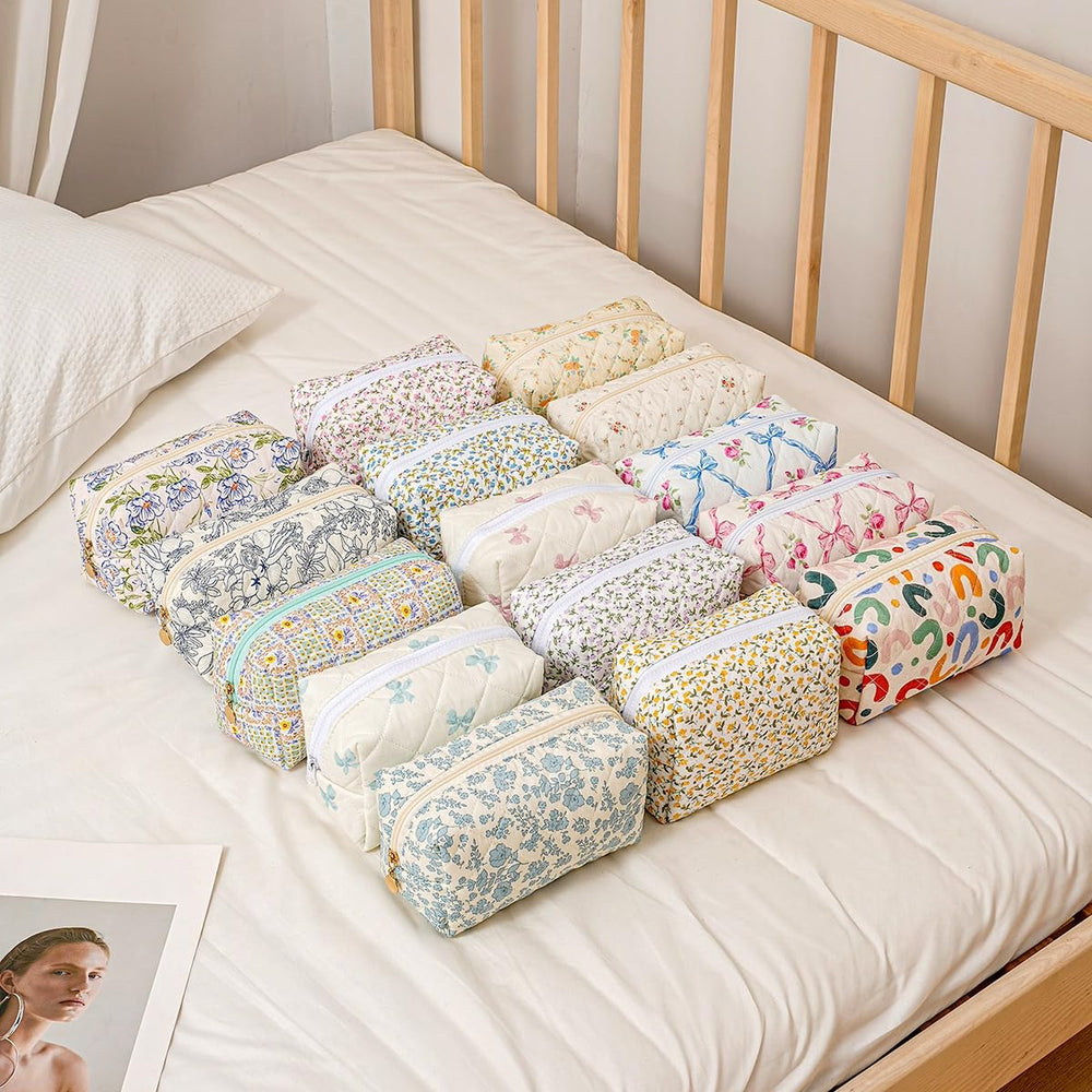 WHHJM compact yet roomy makeup bag holds essentials