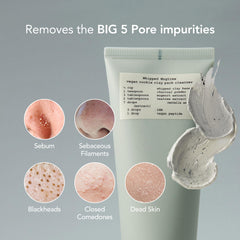 Whipped Semo charcoal clay face wash exfoliation powder closeup demonstrates pore deep cleansing.