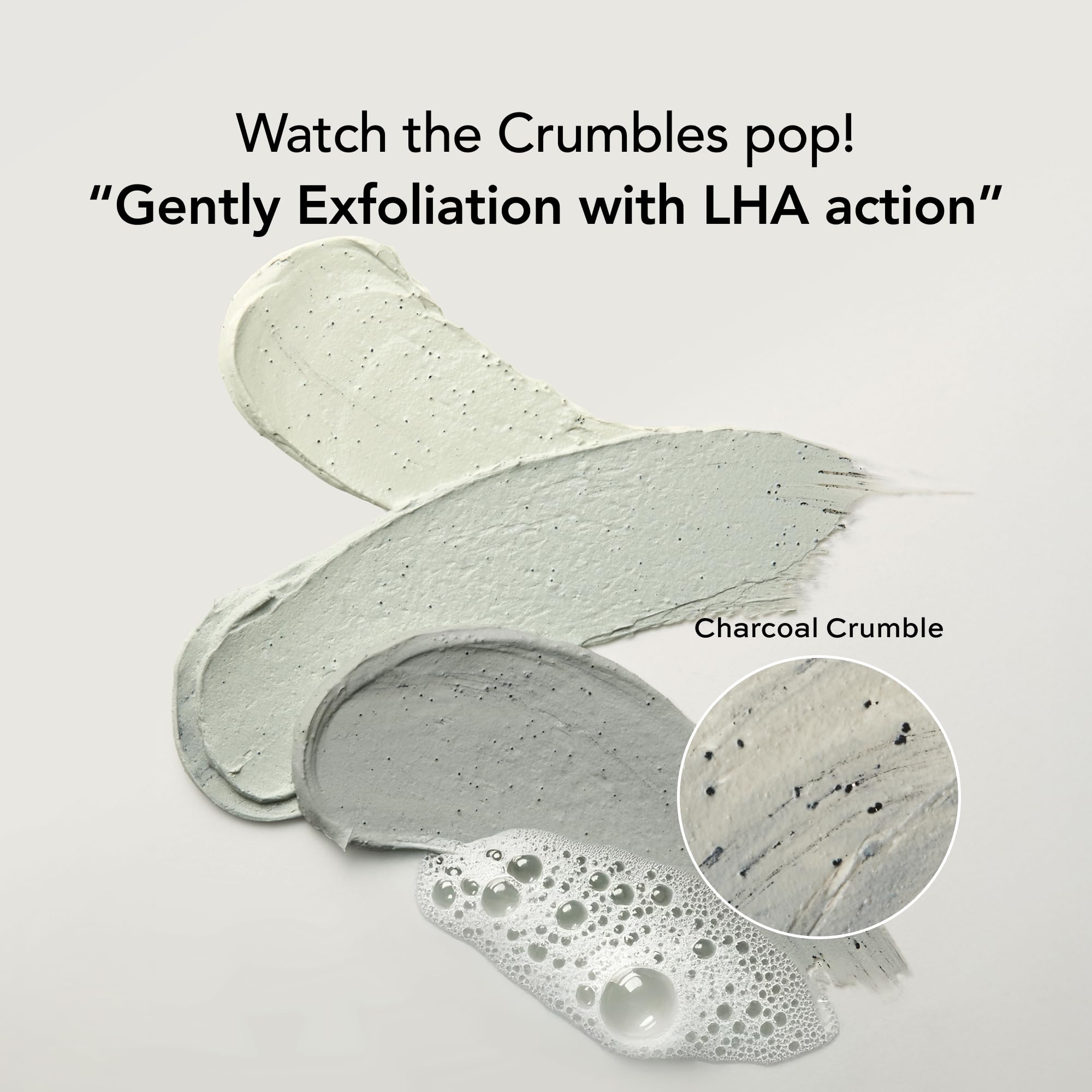 Whipped Semo charcoal clay face wash pore detail highlights impurity reduction potential.