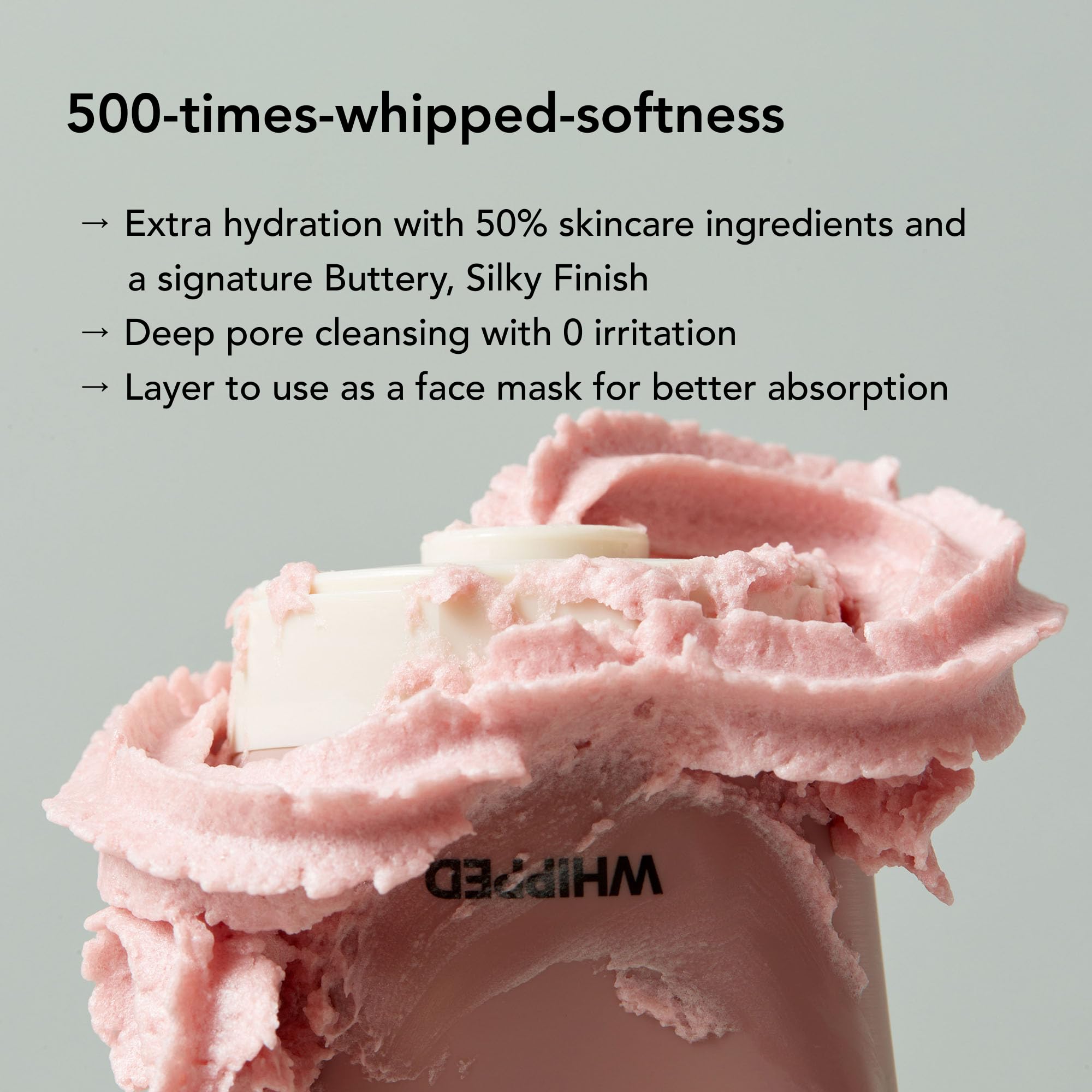 Whipped Semo face wash ceramide and hyaluronic acid glow shot emphasizes moisture