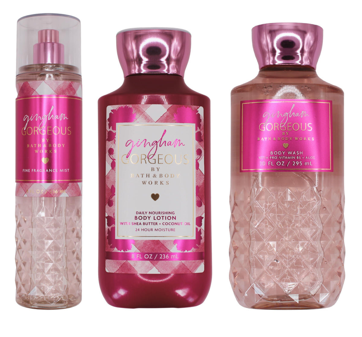 White Barn Gingham Gorgeous Trio fragrance mist bottle for a refreshing everyday scent ritual.