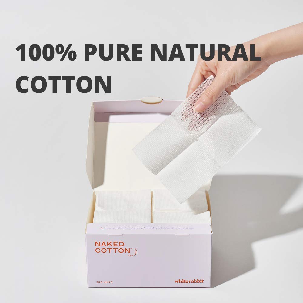 White Rabbit Naked Cotton Textured pads ready for DIY mask prep with essence.