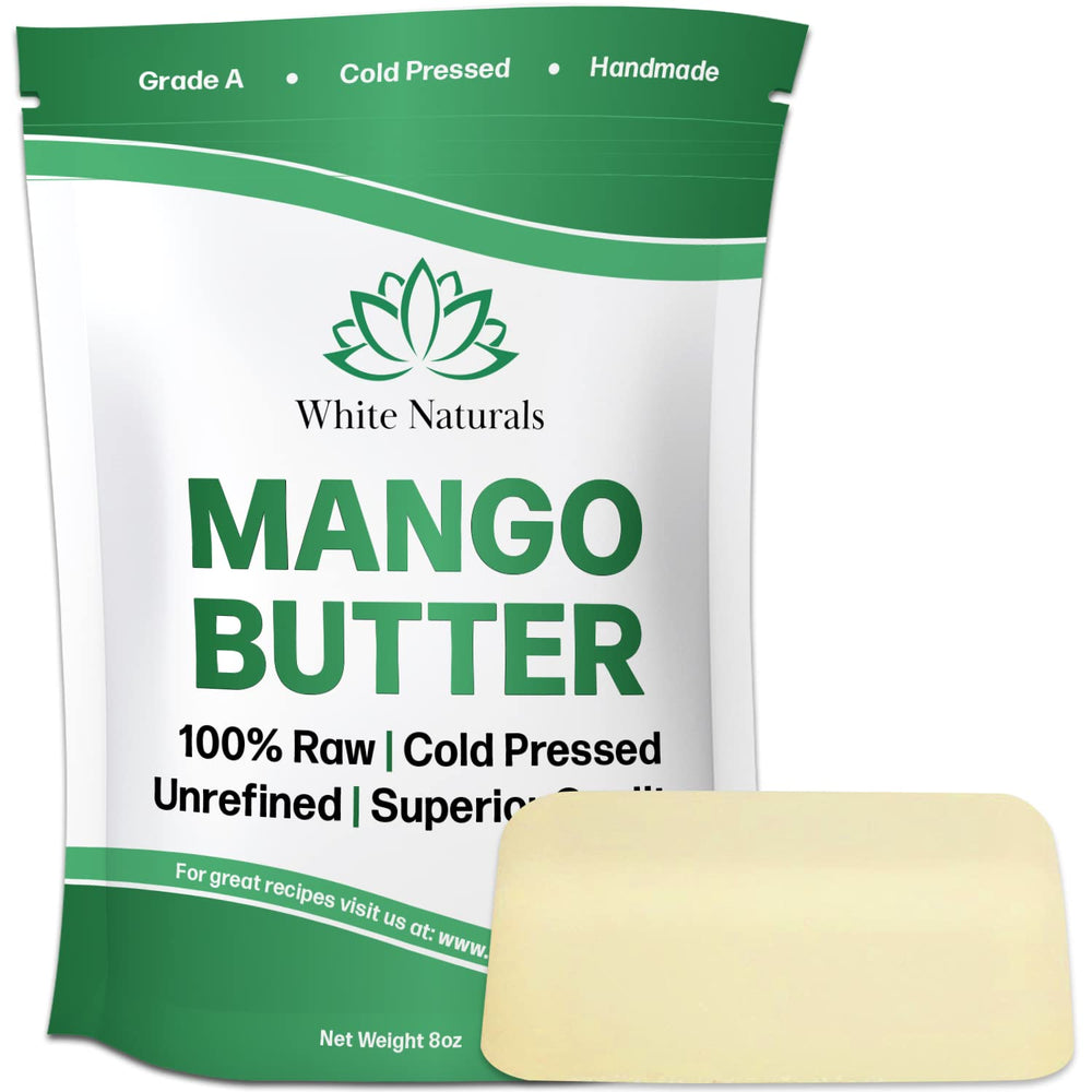 White Naturals Mango Butter block for DIY skincare hydration