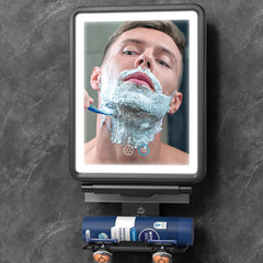 Widitn heated mirror front view offers fog-free shaving in the shower