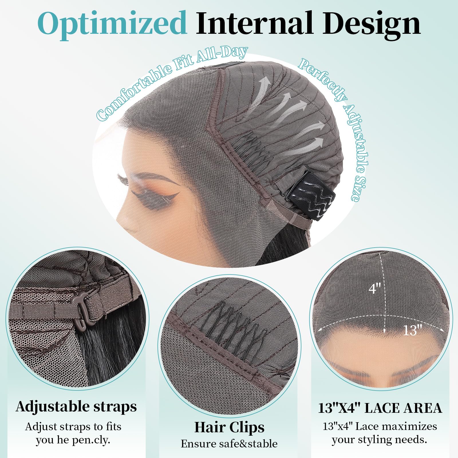 WIGAGA layered-look straight wig highlighting versatile parting and volume.