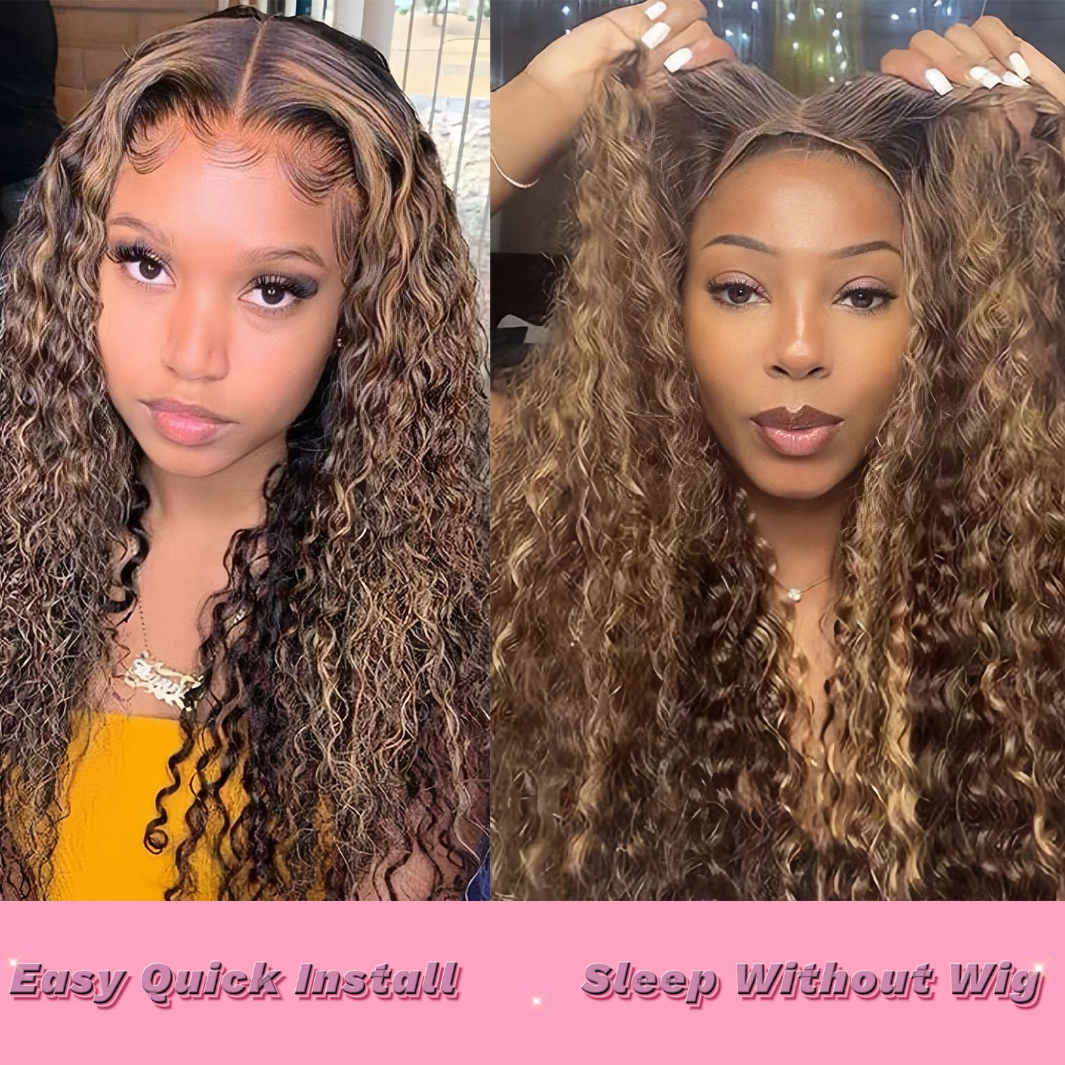 Wighottie deep wave lace-front wig ready for heat styling and versatility