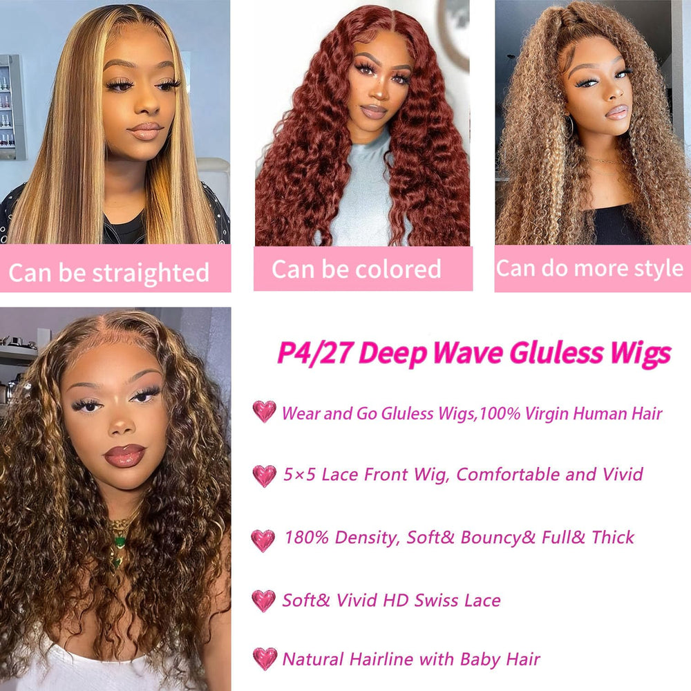 Wighottie Highlight Ombre 4/27 22in back view highlights waves and body