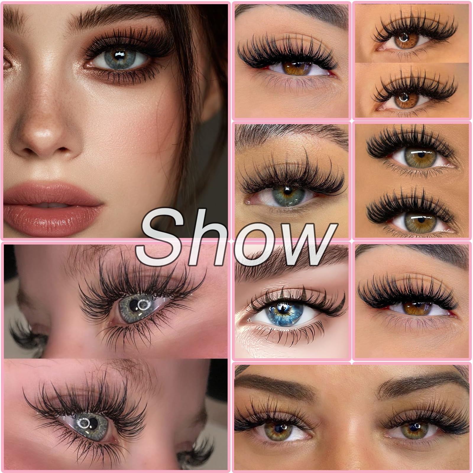 WIGICD Manga Lash Clusters D curl close-up showing lift
