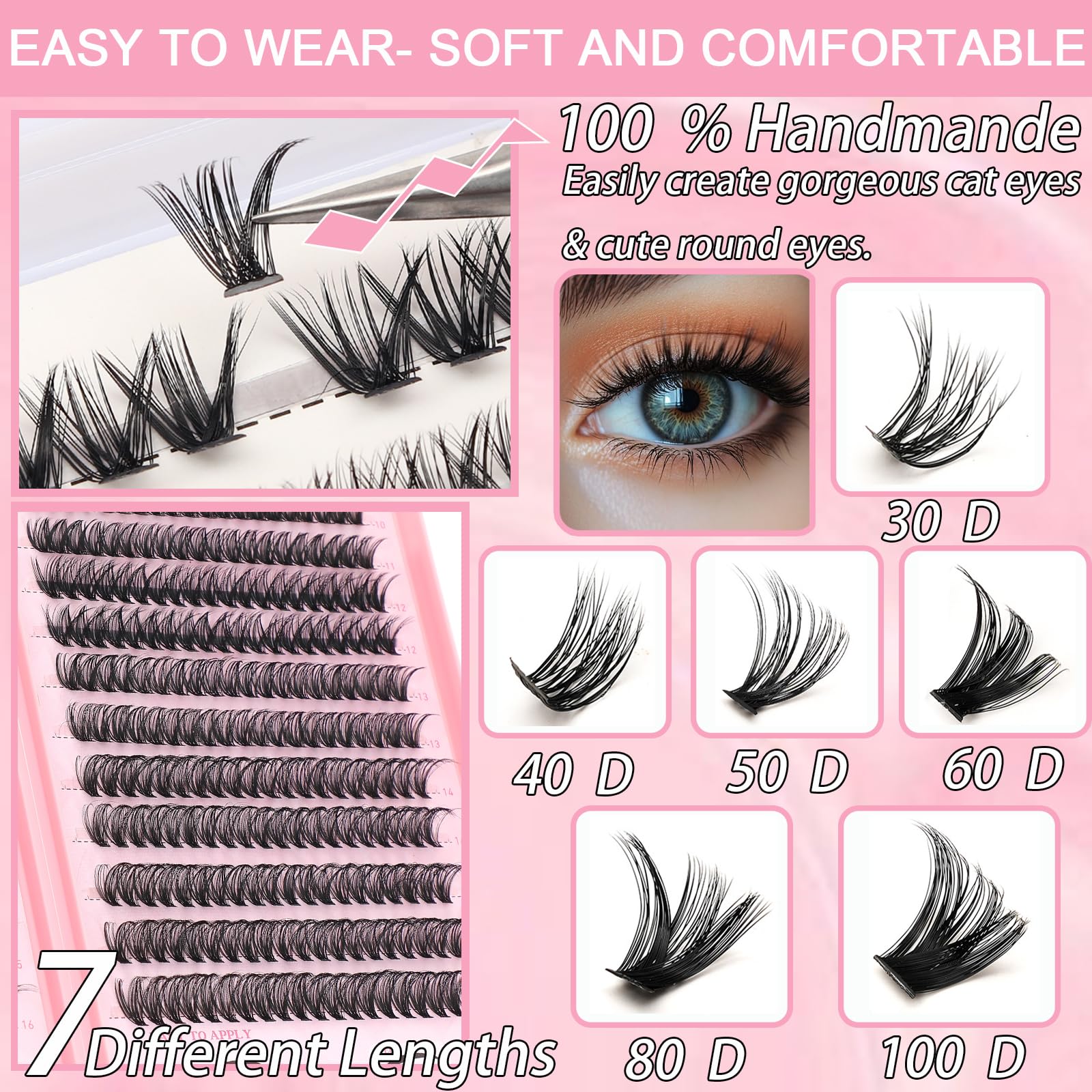 WIGICD Manga Lash Clusters soft band design for comfortable wear